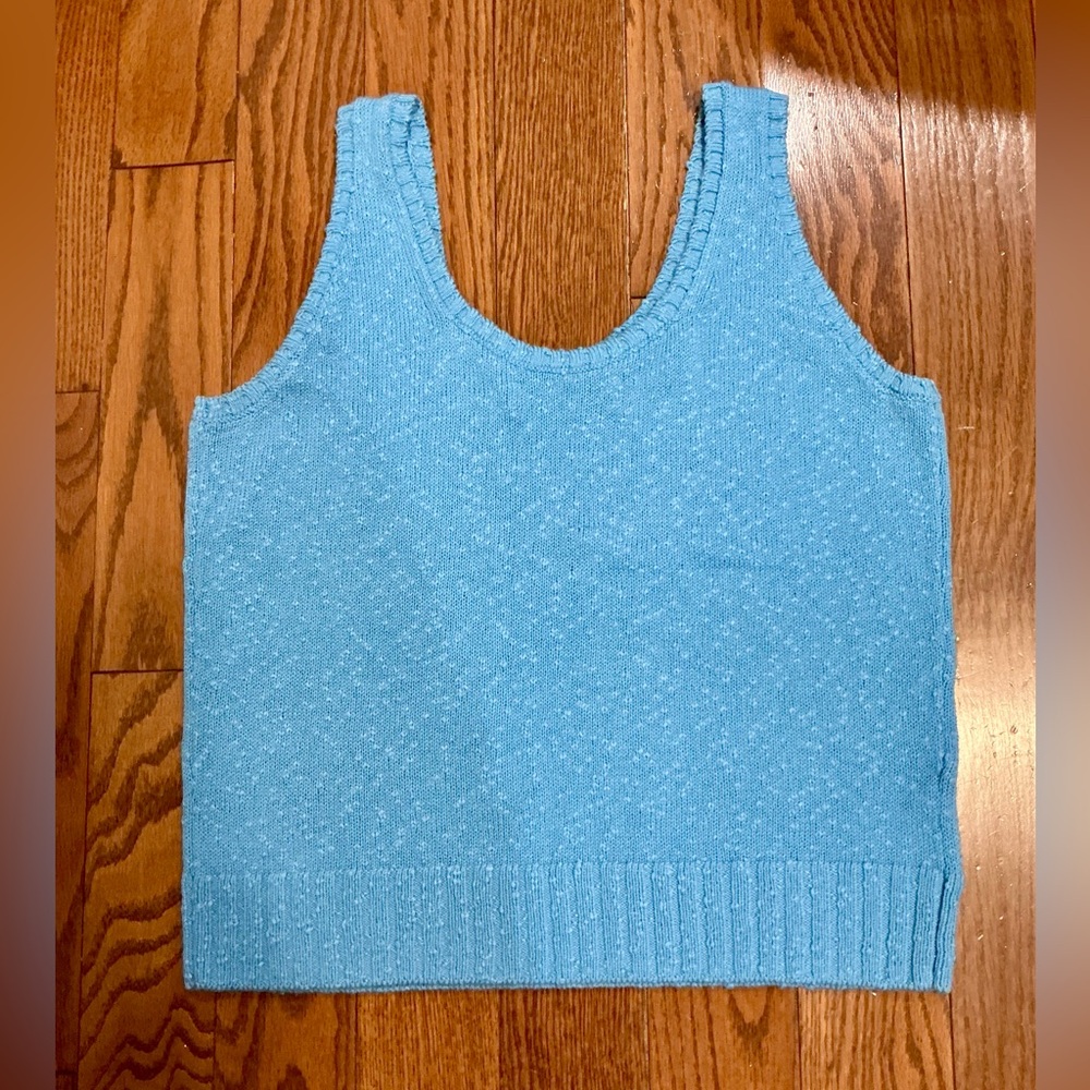 LOFT Sky Blue Sleeveless Knit Top